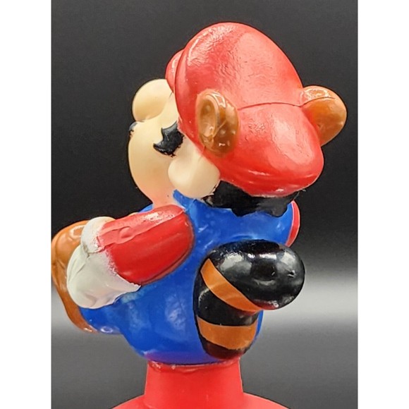 Vintage Nintendo Mario Bros 3 Raccoon Tail Spring Pop Up Jumping Toy 1989 - Picture 11 of 12